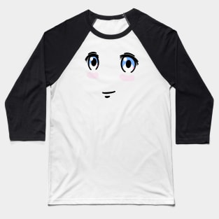 Cute Manga Face Baseball T-Shirt